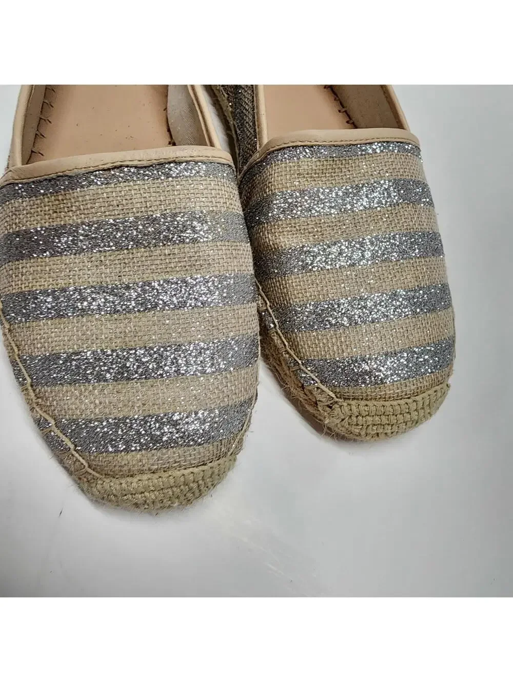 New Kate Spade New York Women's Lilliad Ballet Flat silver natural 9